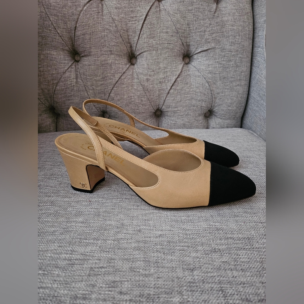 Authentic Chanel slingback heel shoes